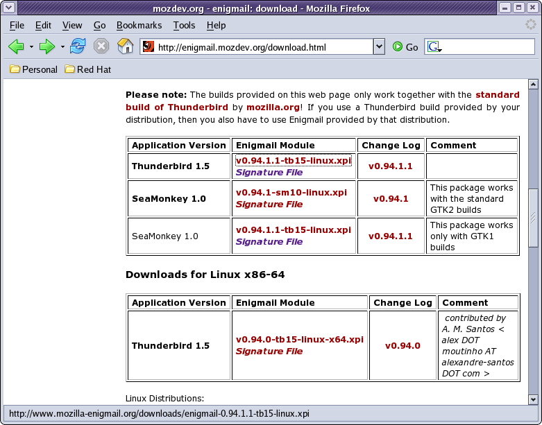 enigmail.mozdev.org във Firefox