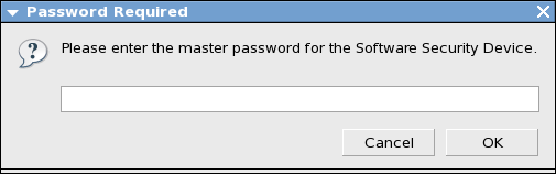Прозорец за въвеждане на паролата за достъп до частните ключове